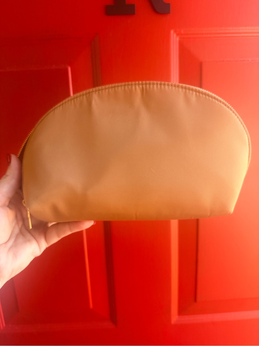Burberry Tan Half Moon Cosmetic Case - Picture 2 of 4